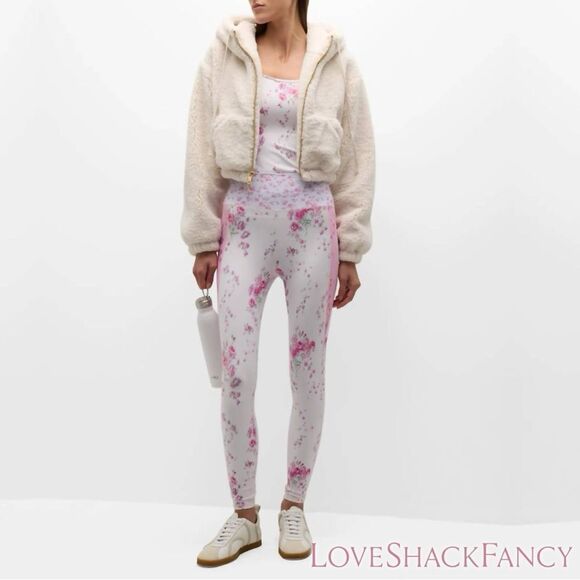 LoveShackFancy **NWOT** Darcelle Sherpa Bomber Cropped Jacket Cream De Macaron - Picture 6 of 12